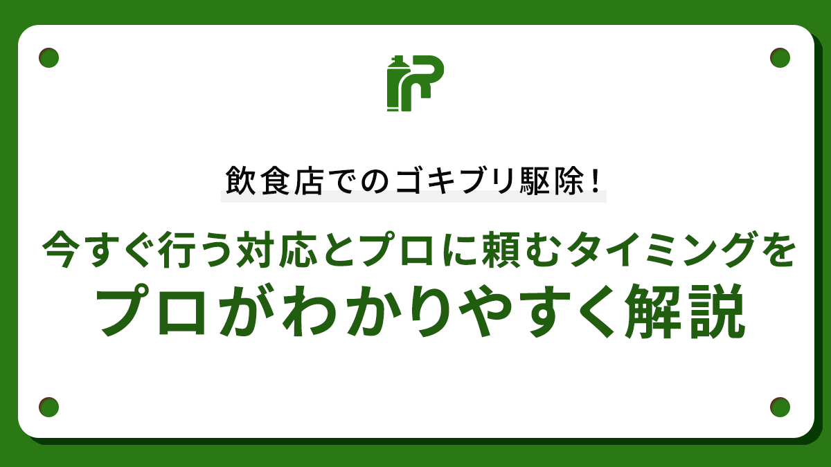 飲食店でのゴキブリ駆除！今すぐ行う対応とプロに頼むタイミングをプロがわかりやすく解説