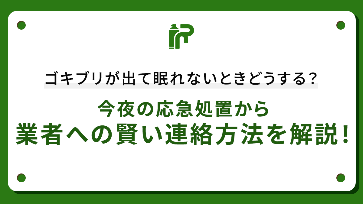 ゴキブリが出て眠れないときどうする？今夜の応急処置から業者への賢い連絡方法を解説！